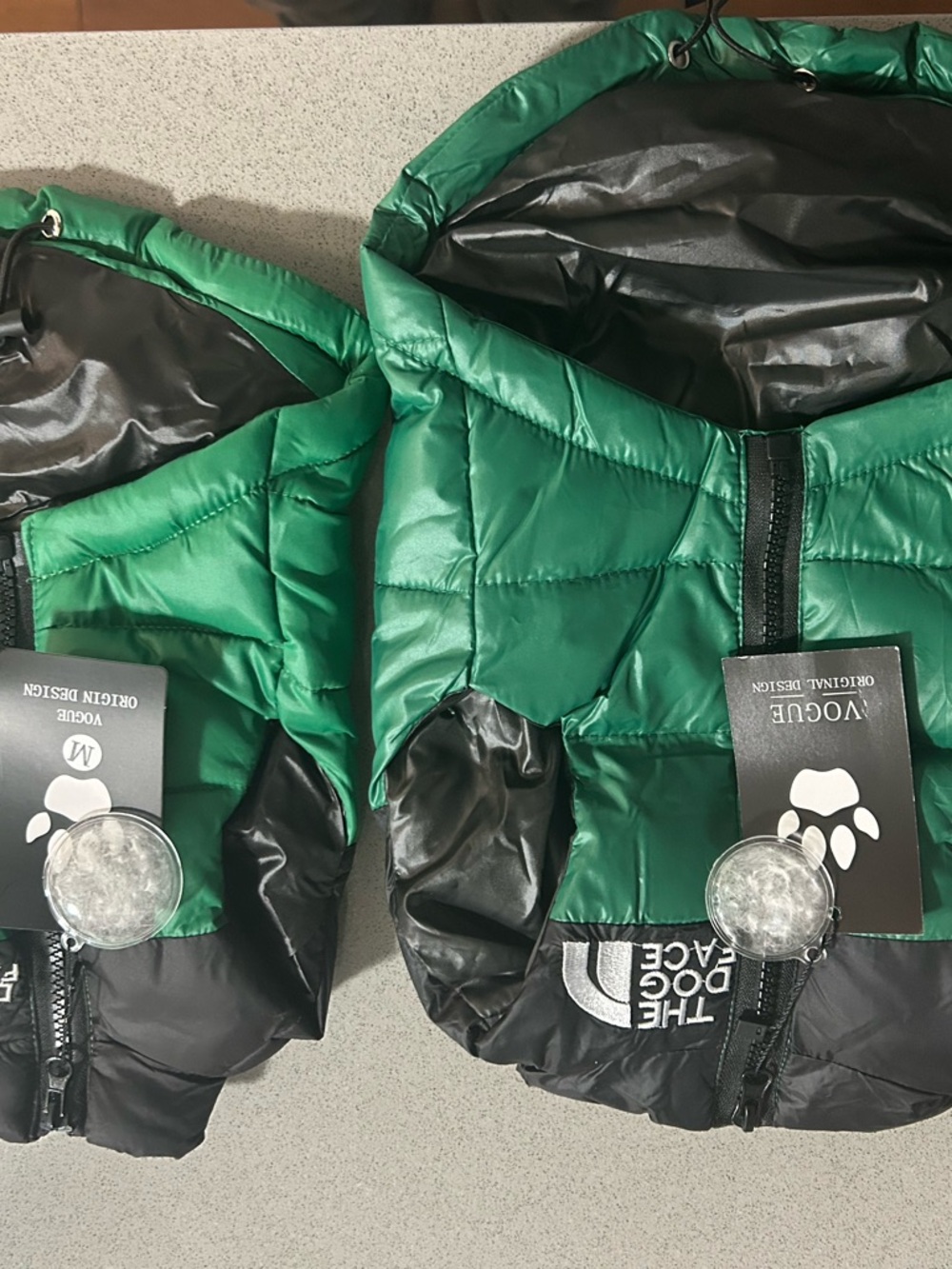 The North Face Green & Black Dog Puffer Jacket